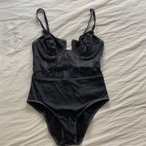NWT Solid & Striped Denim One Piece Swimsuit